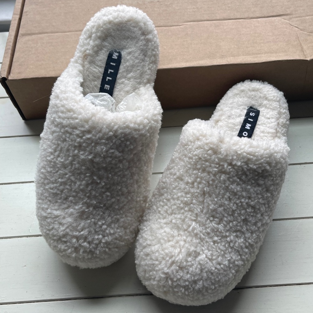 Simon Miller Bubble Clog Shearling Bone